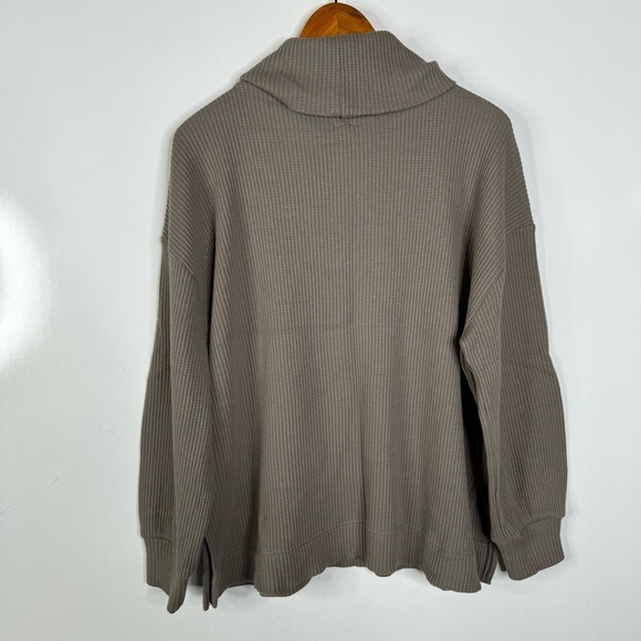 Gap Waffle Oversized Chunky Turtleneck in Cashmere Gray Size Large - Picture 3 of 6